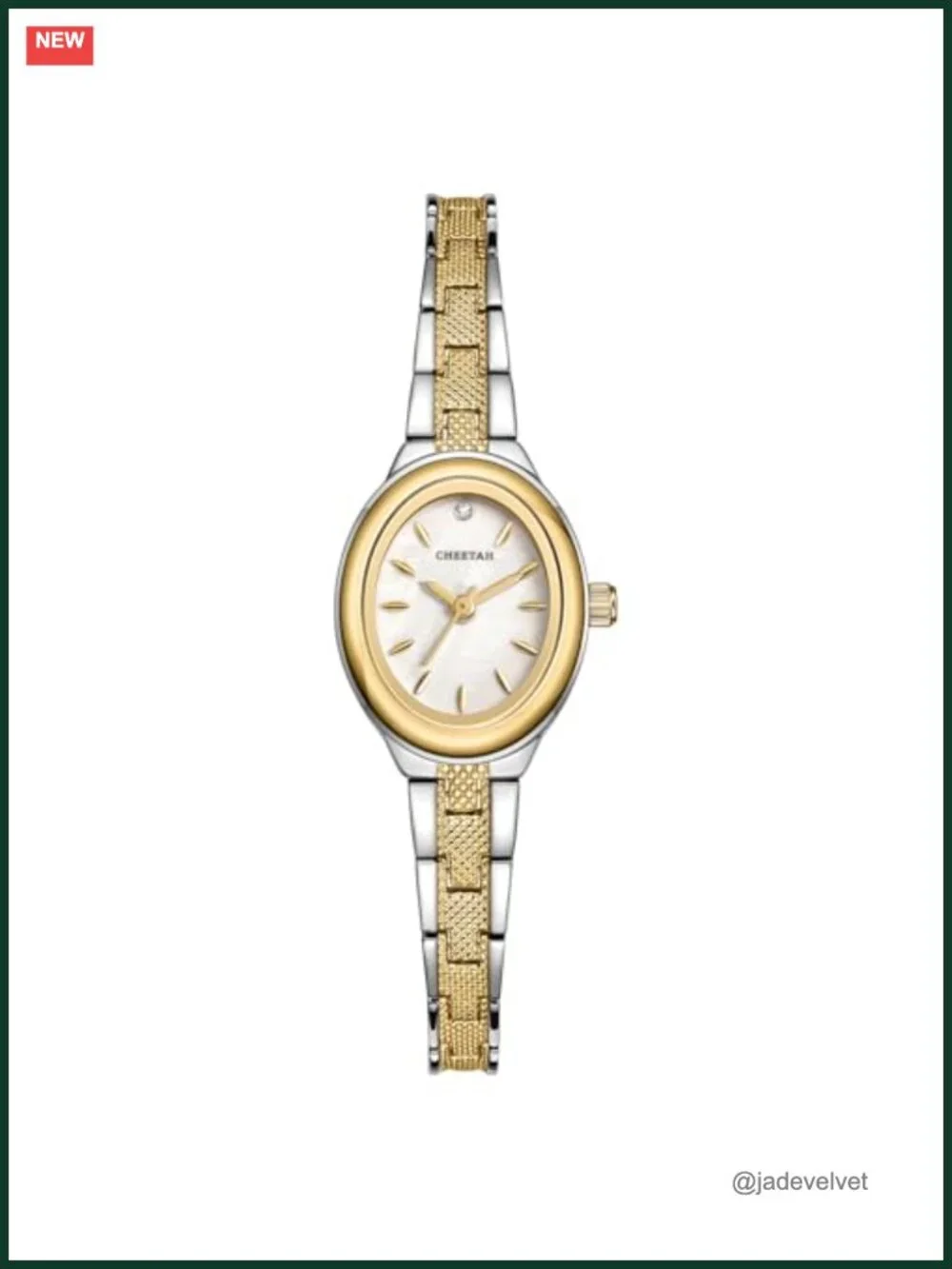 Womens Retro Goldtone Oval Watch Japanese Quartz Bracelet Gift